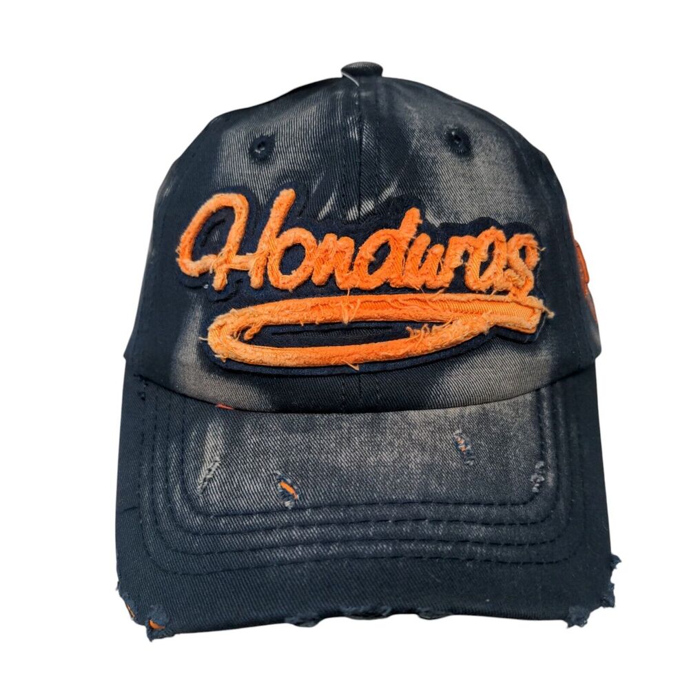 Honduras Roatan Slideback Hat Blue OS Adjustable Distressed W/Tags Lucky 7 USA